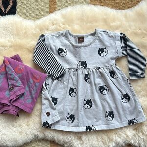 Girls Tea Collection Bundle 6-12 Months 100% Cotton Dresses Panda Yin Yang